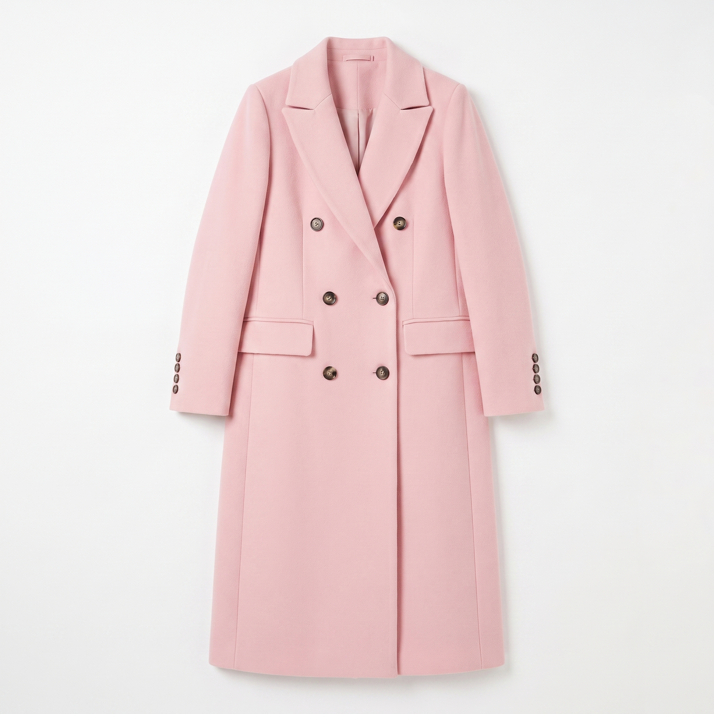 Sunoire womens coat with lapel collar and button fastening garment flatlay 01