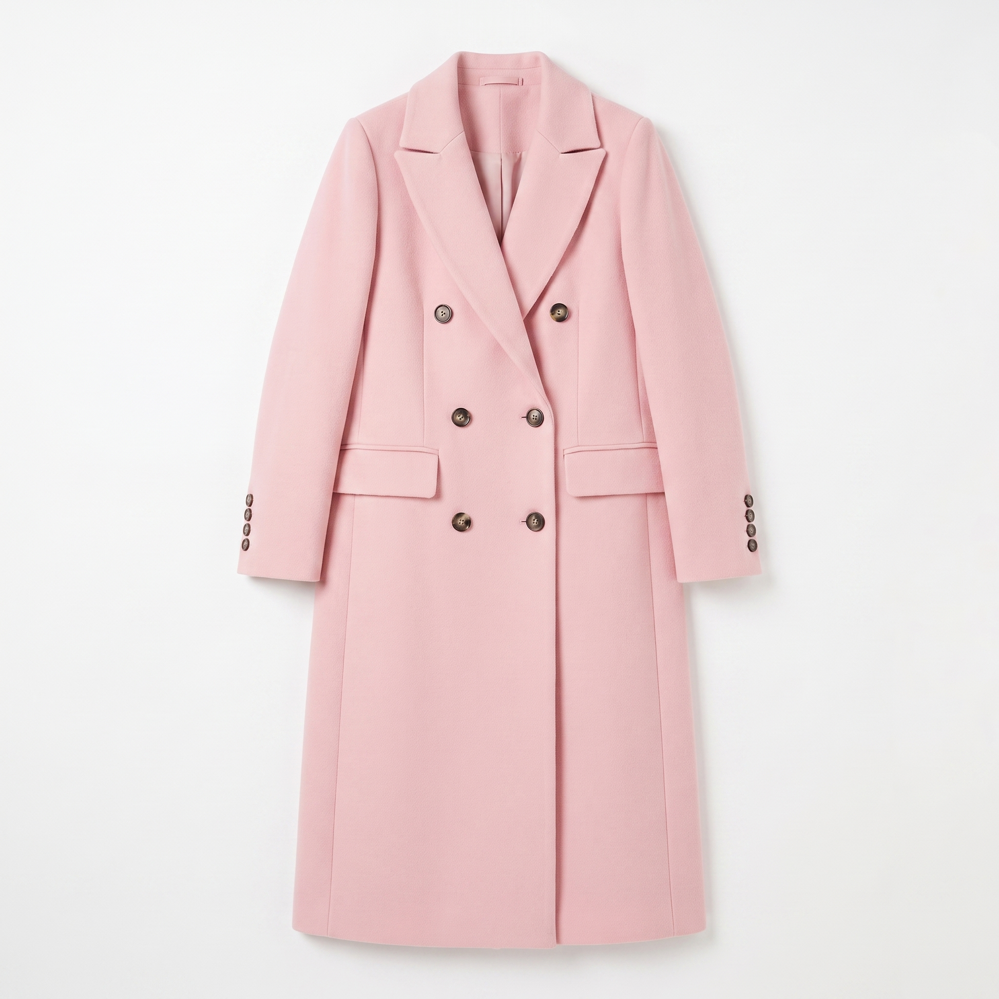 Sunoire womens coat with lapel collar and button fastening garment flatlay 01