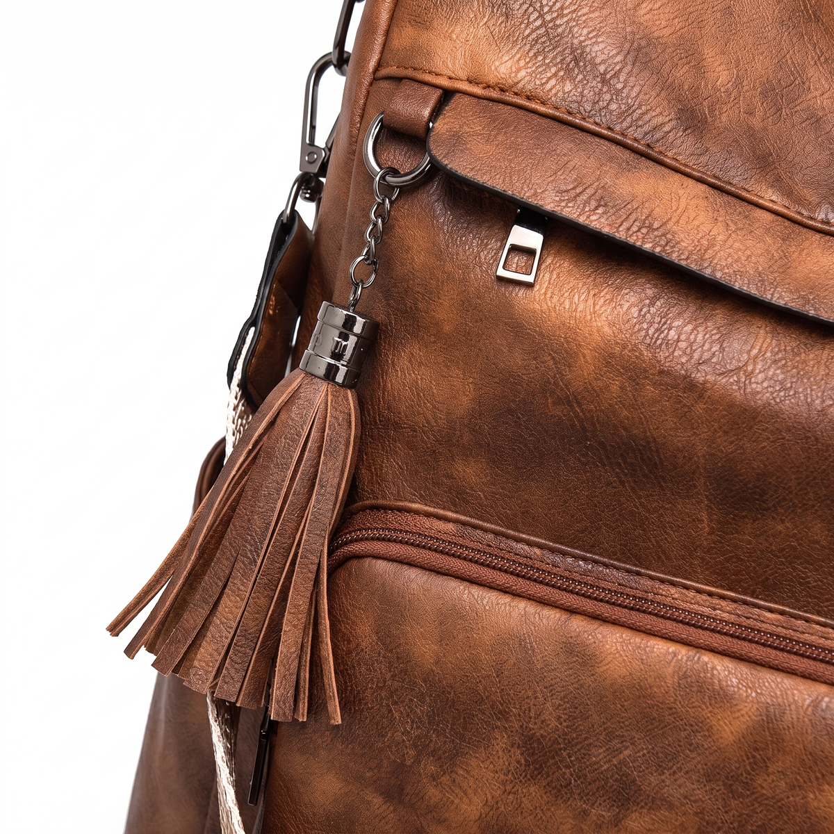 Women's Convertible Faux Leather Backpack, hardware close-up