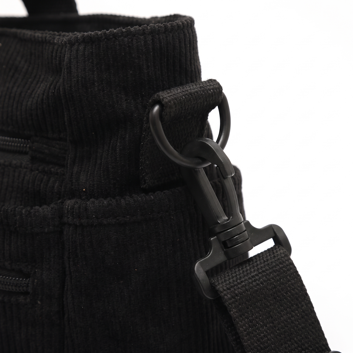 Women's Corduroy Multi-Pocket Tote Bag, hardware close-up