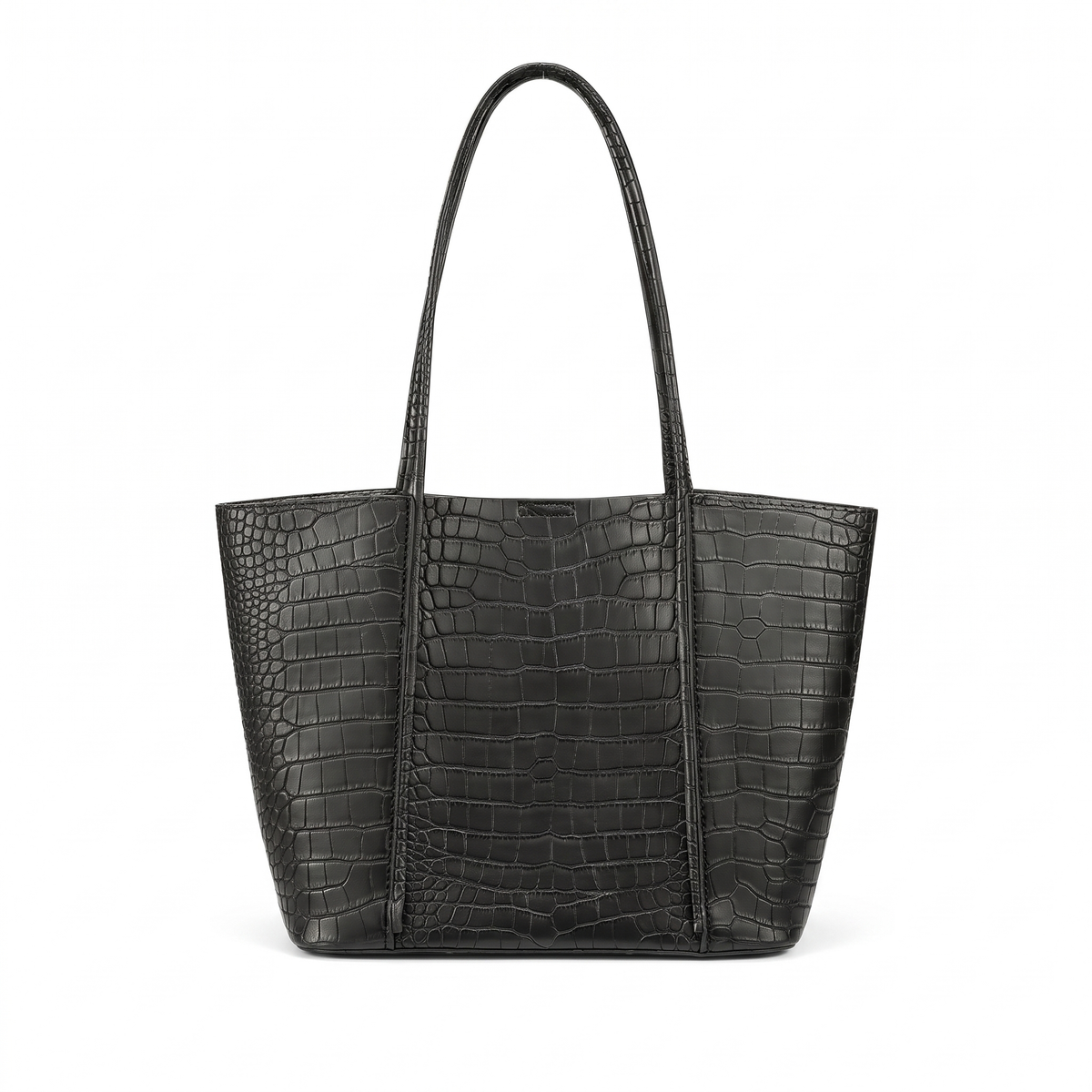 Women's Croc Embossed Faux Leather Tote Bag, front view