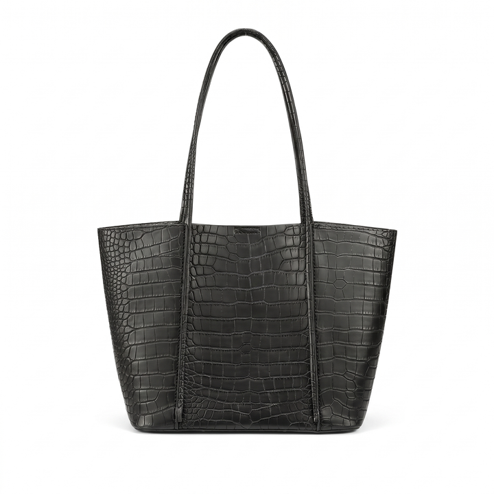 Women's Croc Embossed Faux Leather Tote Bag, front view