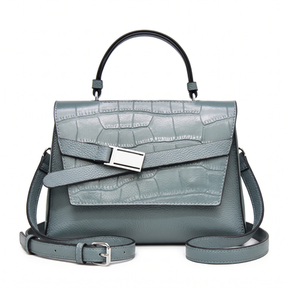 Women's Croc Faux Leather Top Handle Satchel, front view