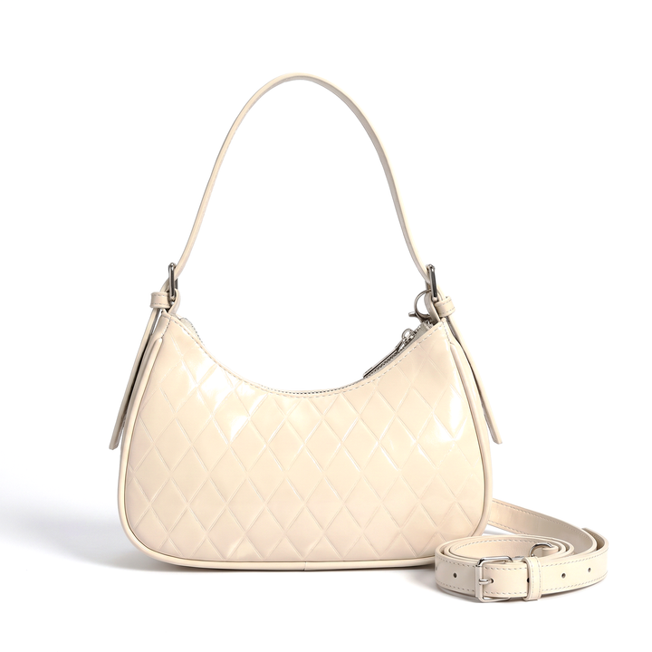 Women's Vegan Leather Crescent Shoulder Bag, front view