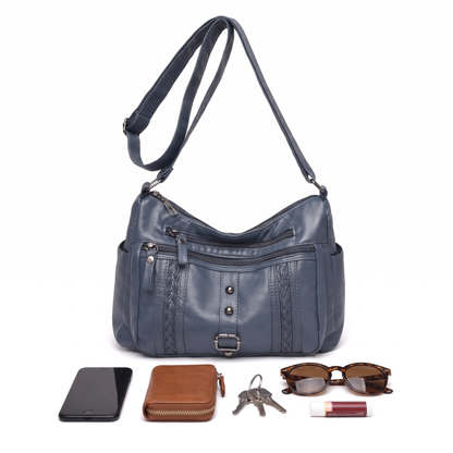 Women's Vegan Leather Crossbody Bag, what fits inside