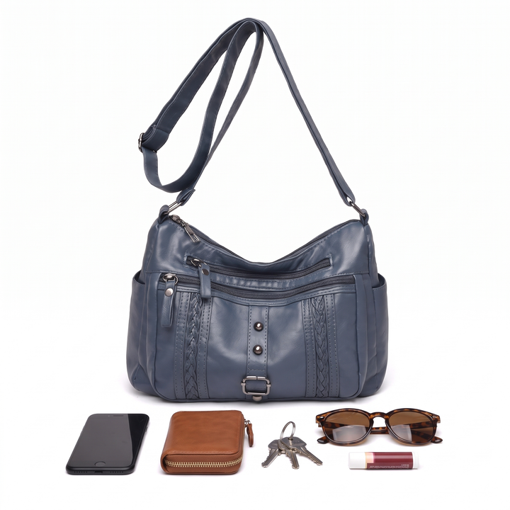 Women's Vegan Leather Crossbody Bag, what fits inside