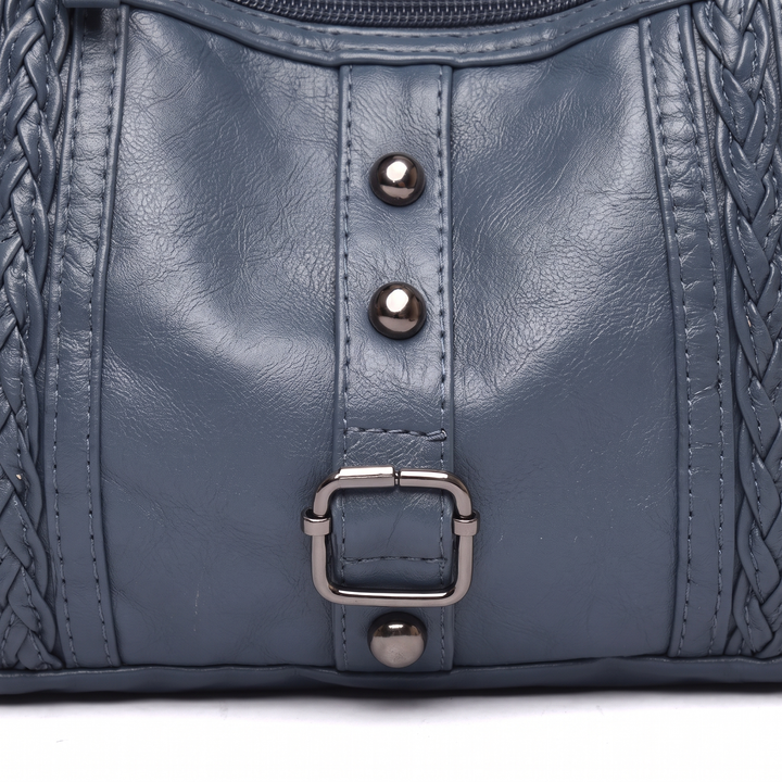 Women's Vegan Leather Crossbody Bag, hardware close-up