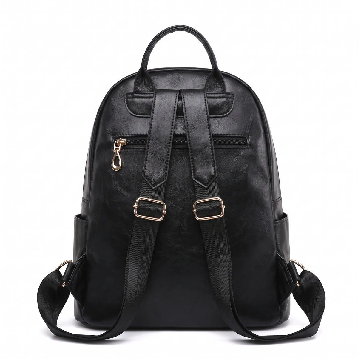 Women's Faux Leather Dome Backpack, back view