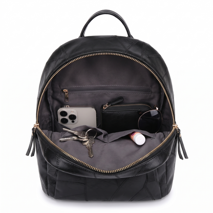 Women's Faux Leather Dome Backpack, interior