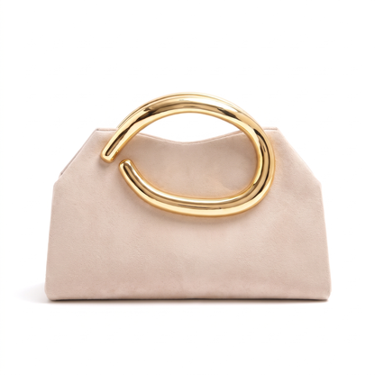 Women's Faux Leather Evening Clutch in Beige