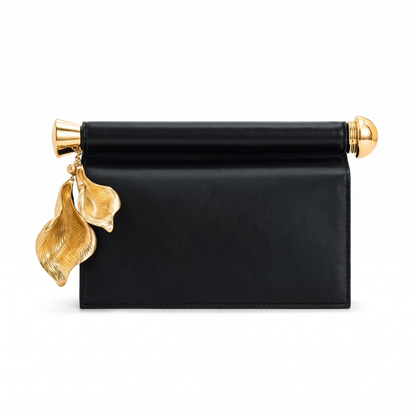 Women's Faux Leather Flap Clutch, front view