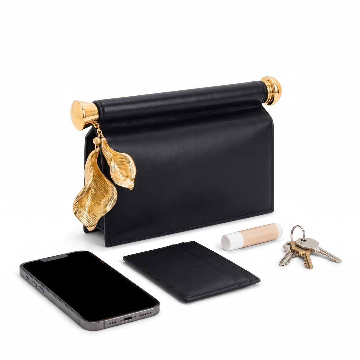 Women's Faux Leather Flap Clutch, what fits inside