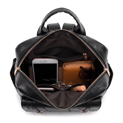 Women's Faux Leather Flap Pocket Backpack, interior