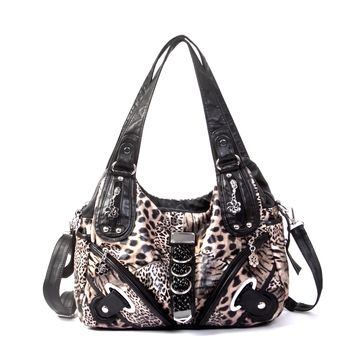 Women's Vegan Leather Hobo Bag, front view