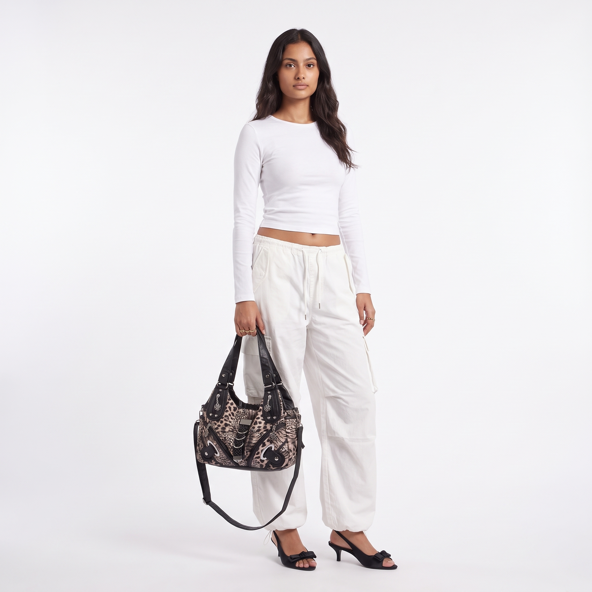 Women's Vegan Leather Hobo Bag, worn by a model