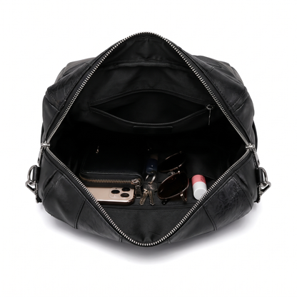 Women's Faux Leather Patchwork Backpack, interior