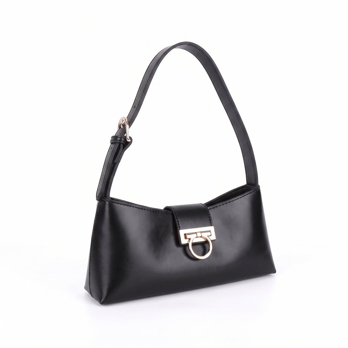 Women's Faux Leather Shoulder Bag, three-quarter view