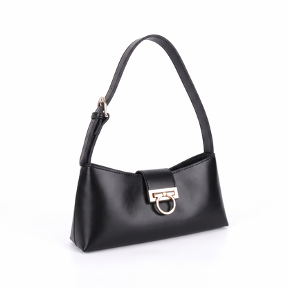 Women's Faux Leather Shoulder Bag, three-quarter view