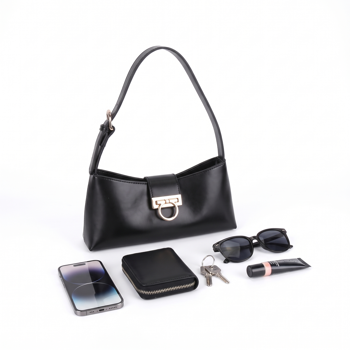 Women's Faux Leather Shoulder Bag, what fits inside