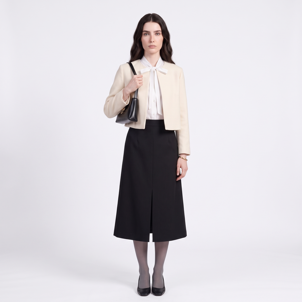 Women's Faux Leather Shoulder Bag, worn by a model