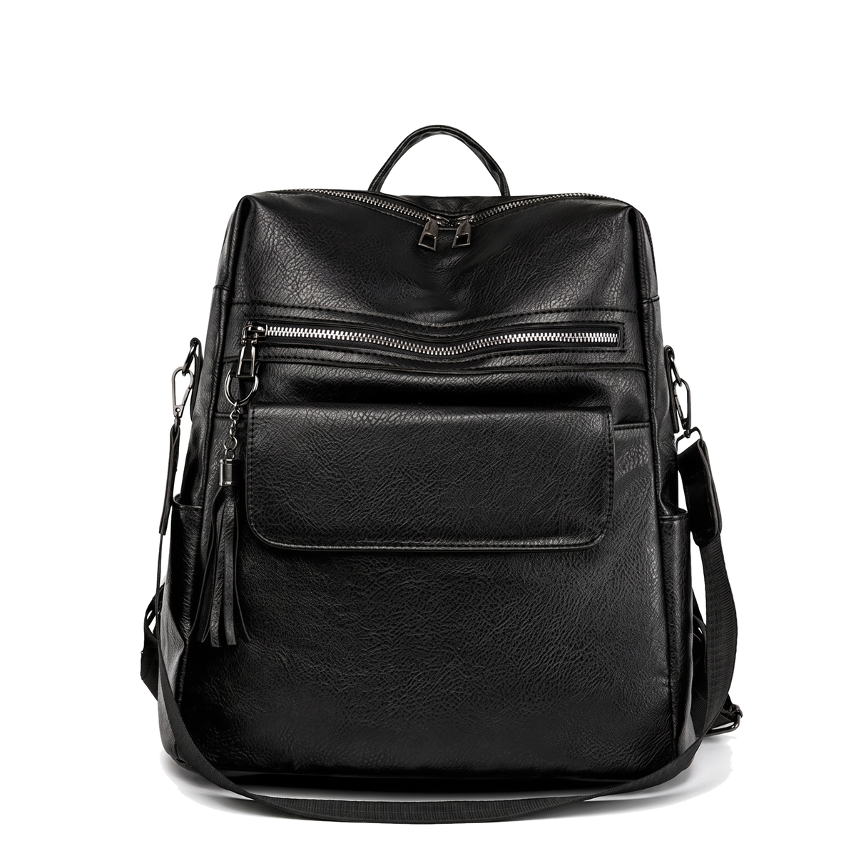 Women's Faux Leather Square Backpack, front view
