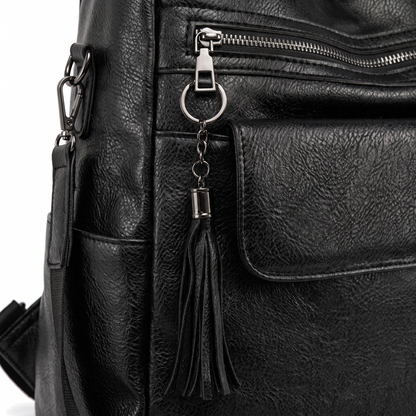 Women's Faux Leather Square Backpack, hardware close-up