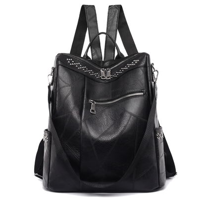 Women's Faux Leather Studded Backpack, front view