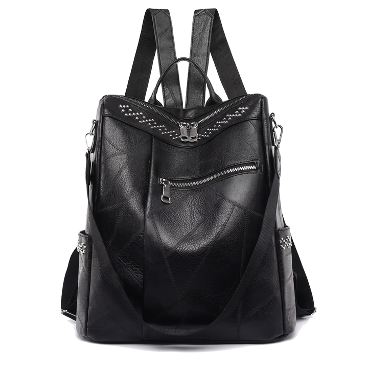 Women's Faux Leather Studded Backpack, front view