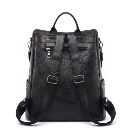 Women's Faux Leather Studded Backpack, back view