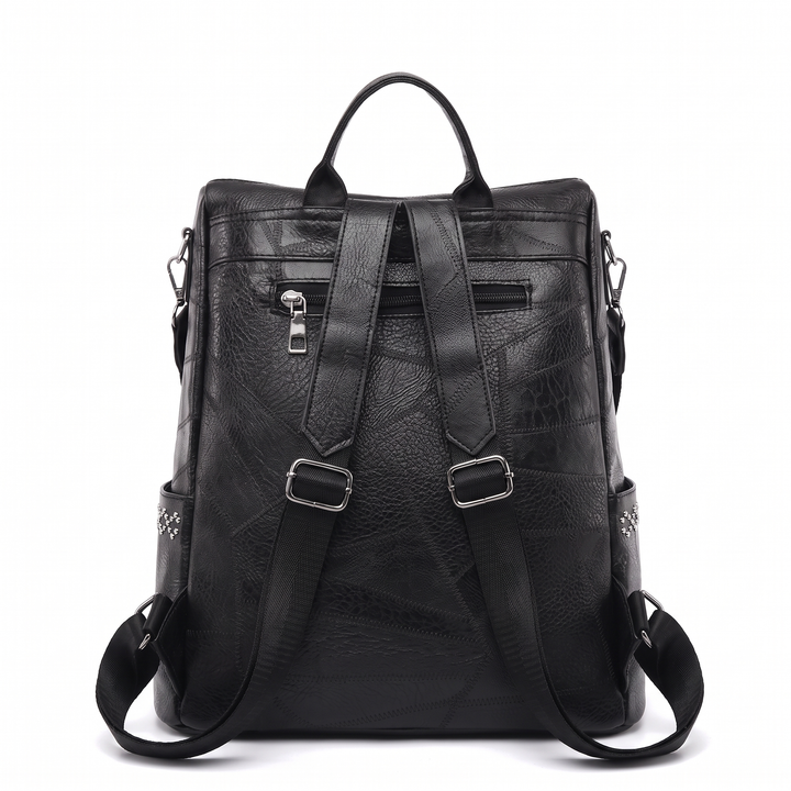 Women's Faux Leather Studded Backpack, back view