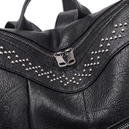Women's Faux Leather Studded Backpack, hardware close-up