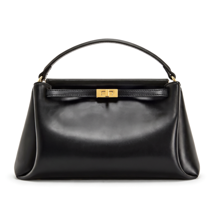 Women's Faux Leather Top Handle Bag, front view