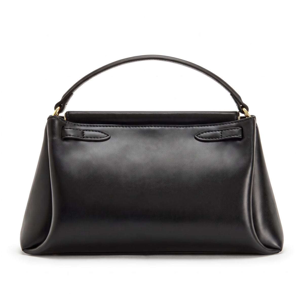 Women's Faux Leather Top Handle Bag, back view