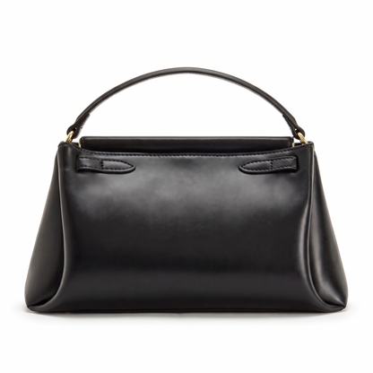Women's Faux Leather Top Handle Bag, back view