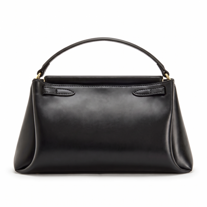 Women's Faux Leather Top Handle Bag, back view