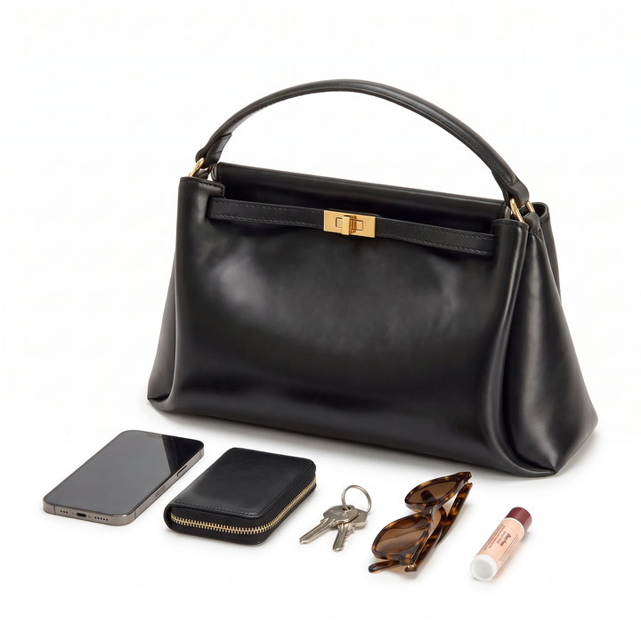 Women's Faux Leather Top Handle Bag, what fits inside