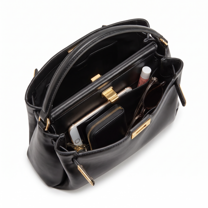 Women's Faux Leather Top Handle Bag, interior