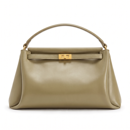 Women's Faux Leather Top Handle Bag in Olive