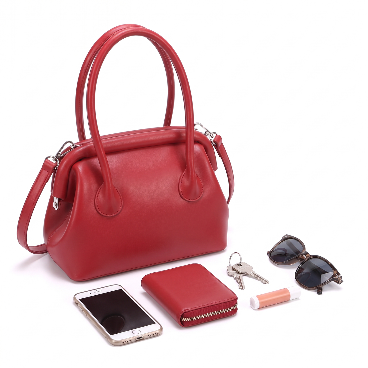 Women's Vegan Leather Top Handle Doctor Bag, what fits inside