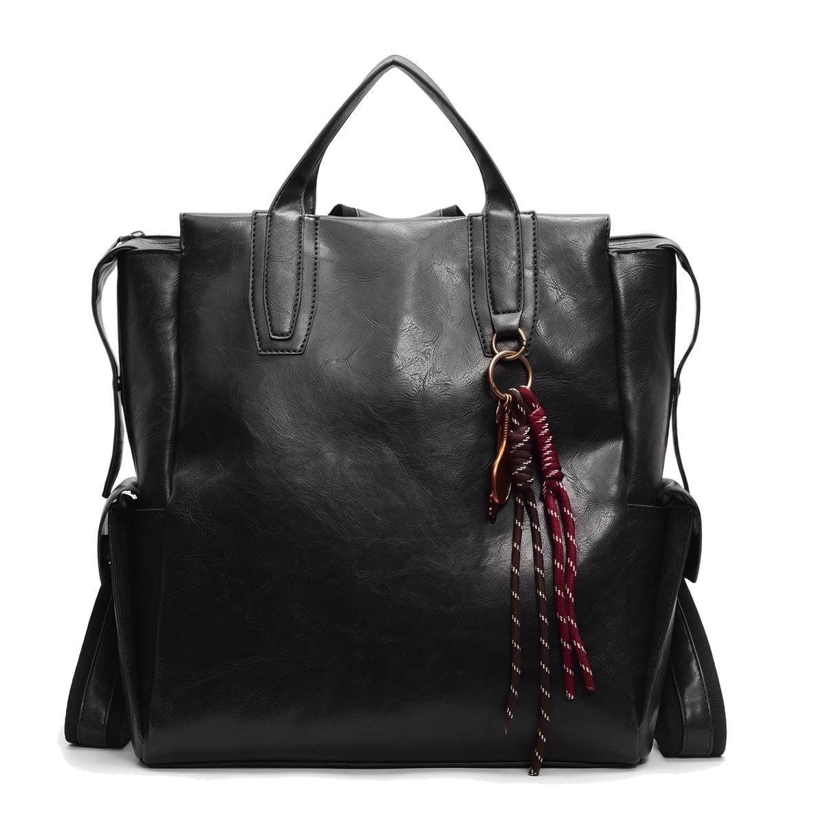 Women's Faux Leather Tote Backpack, front view