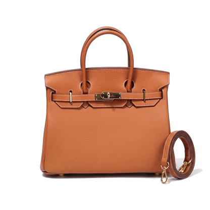 Women's Faux Leather Turn-Lock Top Handle Bag, front view