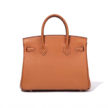 Women's Faux Leather Turn-Lock Top Handle Bag, back view