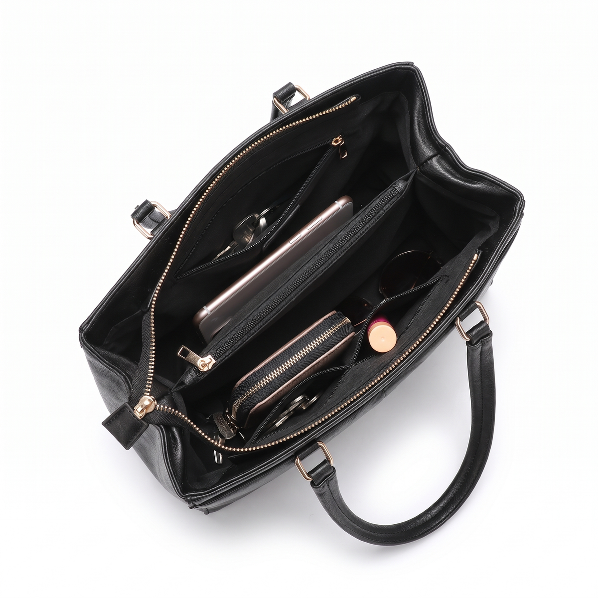 Women's Faux Leather Work Tote Bag, interior