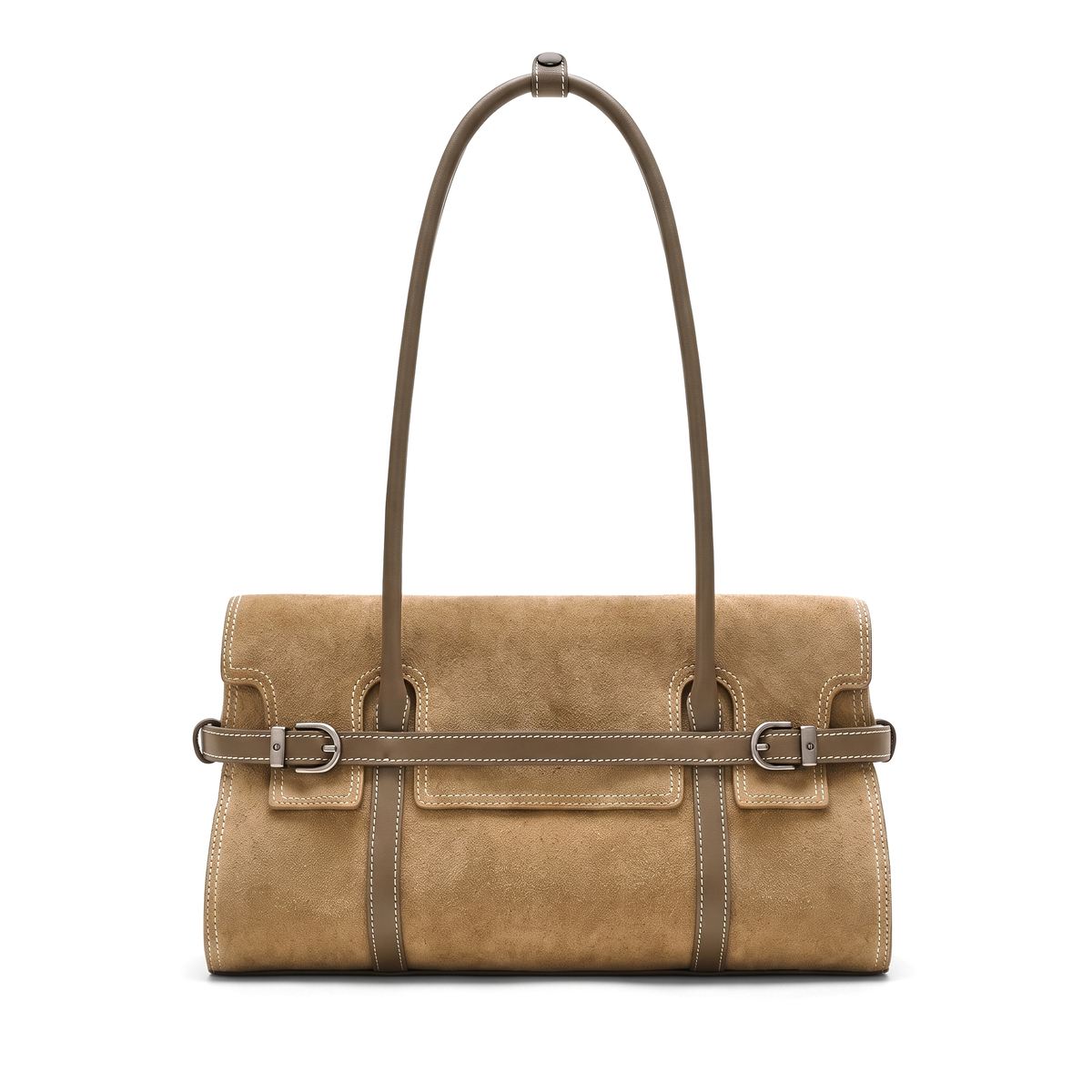 Women's Faux Suede East West Shoulder Bag, front view