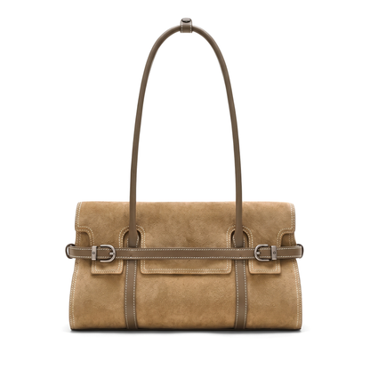Women's Faux Suede East West Shoulder Bag, front view