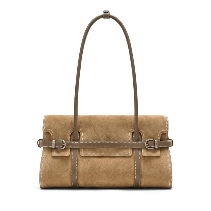 Women's Faux Suede East West Shoulder Bag, front view