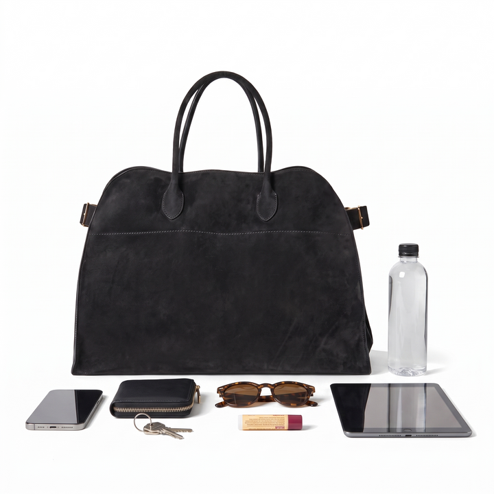 Women's Faux Suede Top Handle Tote Bag, what fits inside