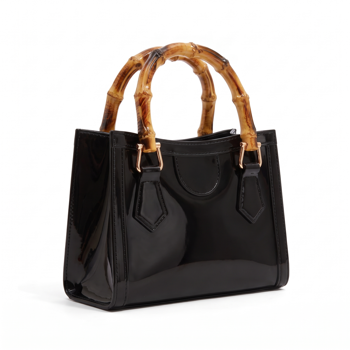 Women's Glossy Jelly Mini Tote Bag, three-quarter view