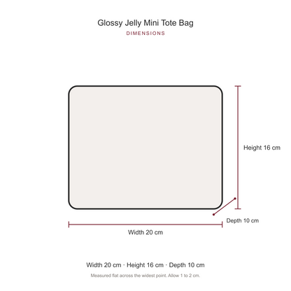 Women's Glossy Jelly Mini Tote Bag, dimensions