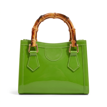 Women's Glossy Jelly Mini Tote Bag in Green